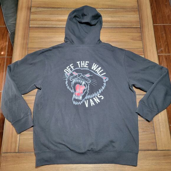 VANS LS Black Unisex Hoodie Panther Graphic - Size Medium - Picture 1 of 7